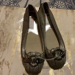 Michael Kors Gold Silver Bling Fulton Flats. Size 8. 5